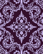 Regal Plum Orchid Damask Pattern Rug