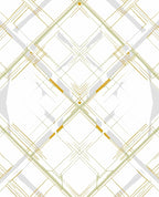 Gold and White Diamond Geo Rug