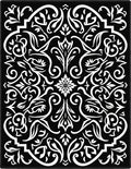 Black White Classic Floral Pattern Rug