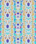 Abstract Figures And Floral Symmetry Rug