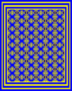 Royal Blue Yellow Ornate Pattern Rug