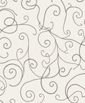 Cream Scroll Vine Pattern Art Rug
