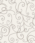 Cream Scroll Vine Pattern Art Rug