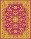 Golden Floral Vine Decorative Rug