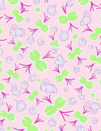 Playful Mouse and Floral Pattern Rug