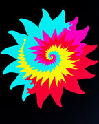 Vibrant Spiral Starburst Design Rug