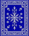 Elegant Blue White Floral Medallion Rug
