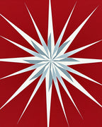 Red Starburst Geometric Contemporary Rug