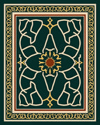 Emerald Green Abstract Floral Design Rug