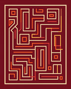 Abstract Geometric Maze Design Rug