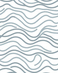 Abstract Wavy Blue Lines Design Rug
