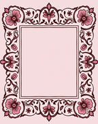 Ornate Floral Border Design Rug