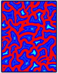 Abstract Blob Pattern With Red Background Rug