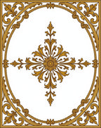 Golden Rococo Floral Motif Rug