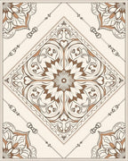 Intricate Floral Mandala Pattern Design Rug