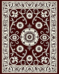 Ornate Floral And Vine Pattern Rug