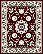 Ornate Floral And Vine Pattern Rug