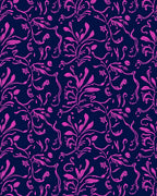 Vibrant Pink Floral Vine Pattern Rug