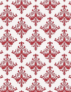 Classic Red Filigree Damask Pattern Rug