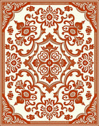Ornate Floral Arabesque Design Rug