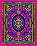 Vibrant Floral Swirls Mandala Rug
