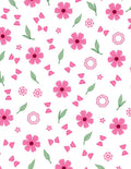 Pink Floral Bow Pattern Rug