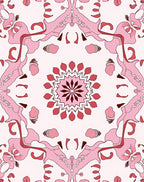 Pink Orchid Floral Mandala Pattern Rug