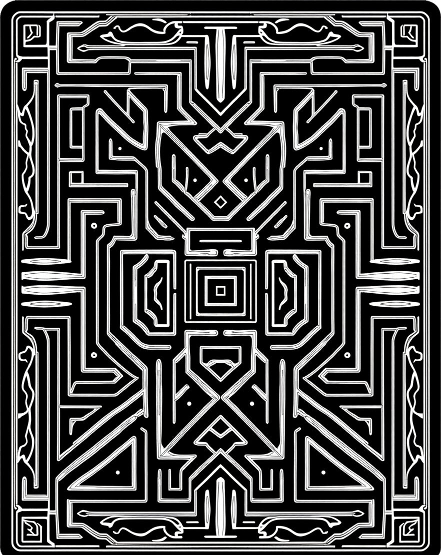 Monochromatic Abstract Geometric Maze Rug