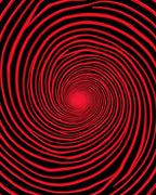 Red Swirl Patterned Dynamic Rug