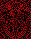 Bold Red Swirl Abstract Pattern Rug
