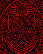 Bold Red Swirl Abstract Pattern Rug