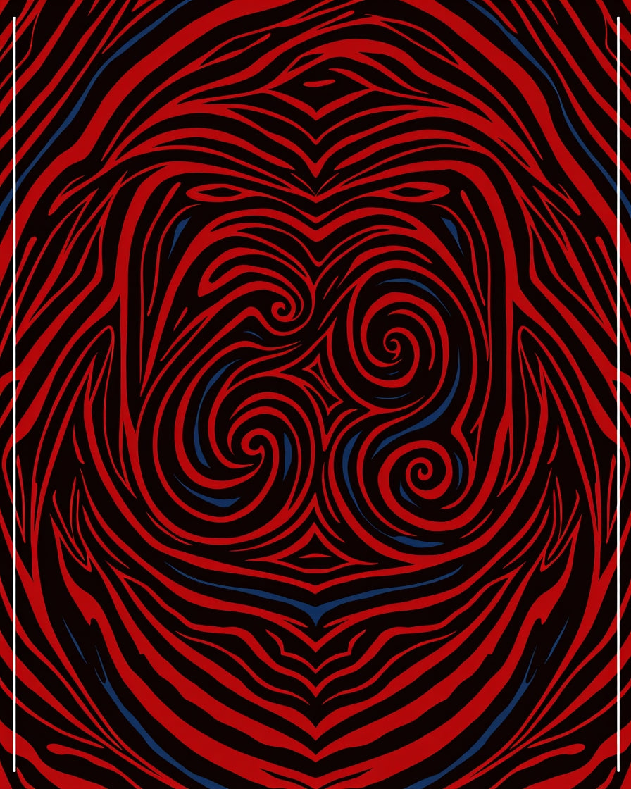 Bold Red Swirl Abstract Pattern Rug