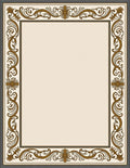 Ornate Scrollwork Classic Border Design Rug