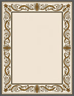 Ornate Scrollwork Classic Border Design Rug