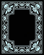 White Floral Scrollwork Accent Rug