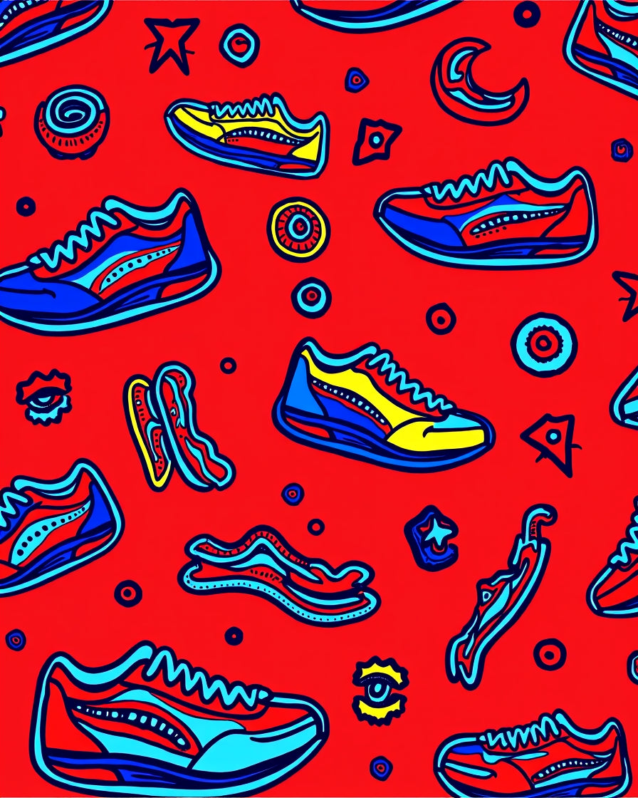 Athletic Shoe Print All Over Rug
