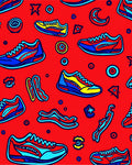 Athletic Shoe Print All Over Rug