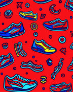 Athletic Shoe Print All Over Rug