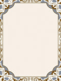 Ornate Floral Scroll Border Design Rug
