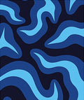 Abstract Wavy Blue Flow Pattern Rug