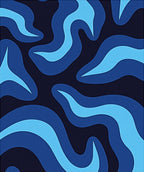 Abstract Wavy Blue Flow Pattern Rug