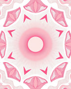 Pink Lotus Floral Kaleidoscope Rug