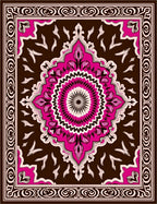 Vibrant pink floral medallion Rug