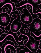 Vibrant Pink Floral Swirl Pattern Rug