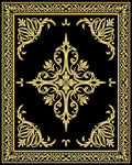 Elaborate Gold Floral Motif Rug