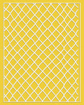 Crisp White Lattice Pattern Rug