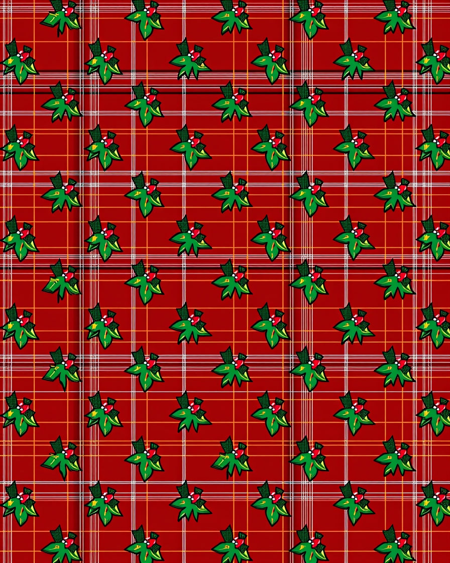 Holly Tartan Red Green Berry Rug