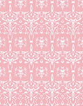 White Art Nouveau Floral Pattern Rug