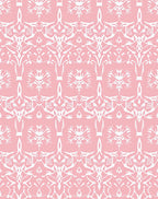 White Art Nouveau Floral Pattern Rug