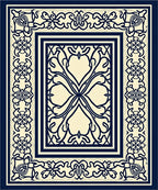 Ornate Floral Bordered Ivory Rug